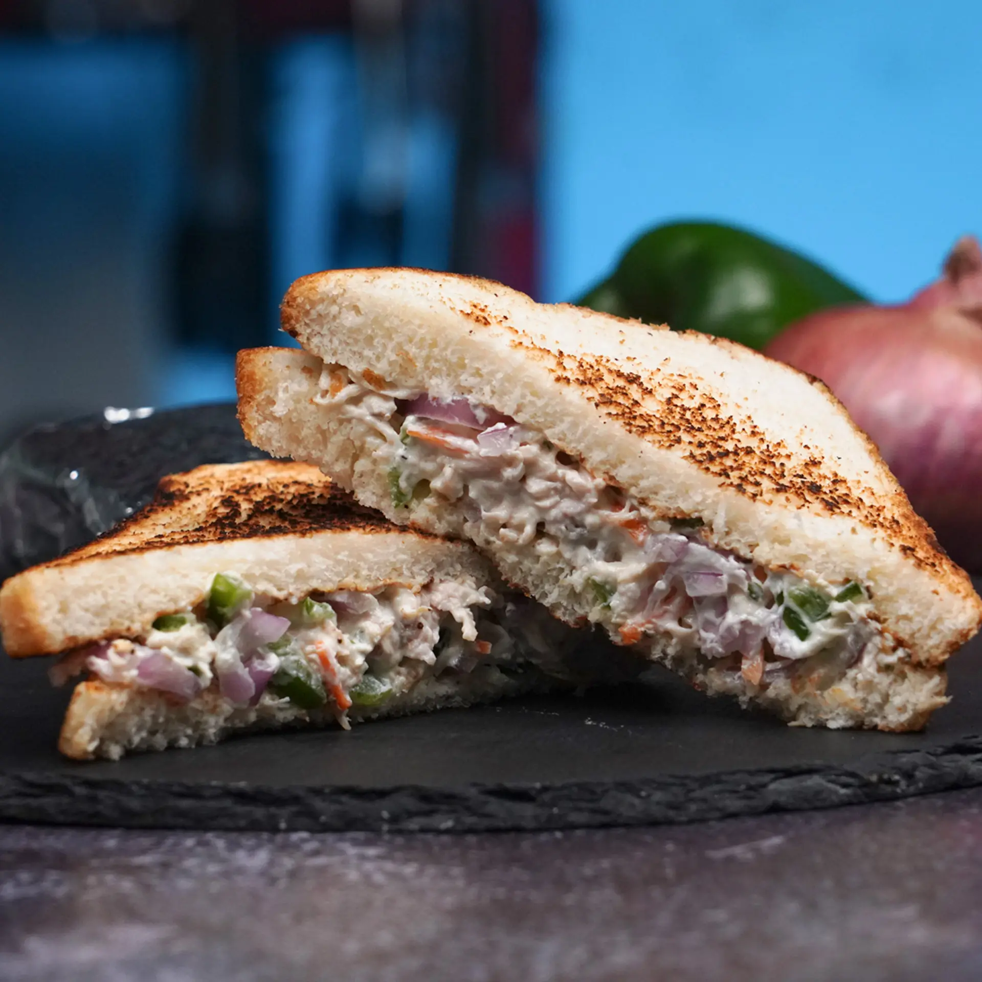 Healthy Hung Curd and Chicken Sandwich