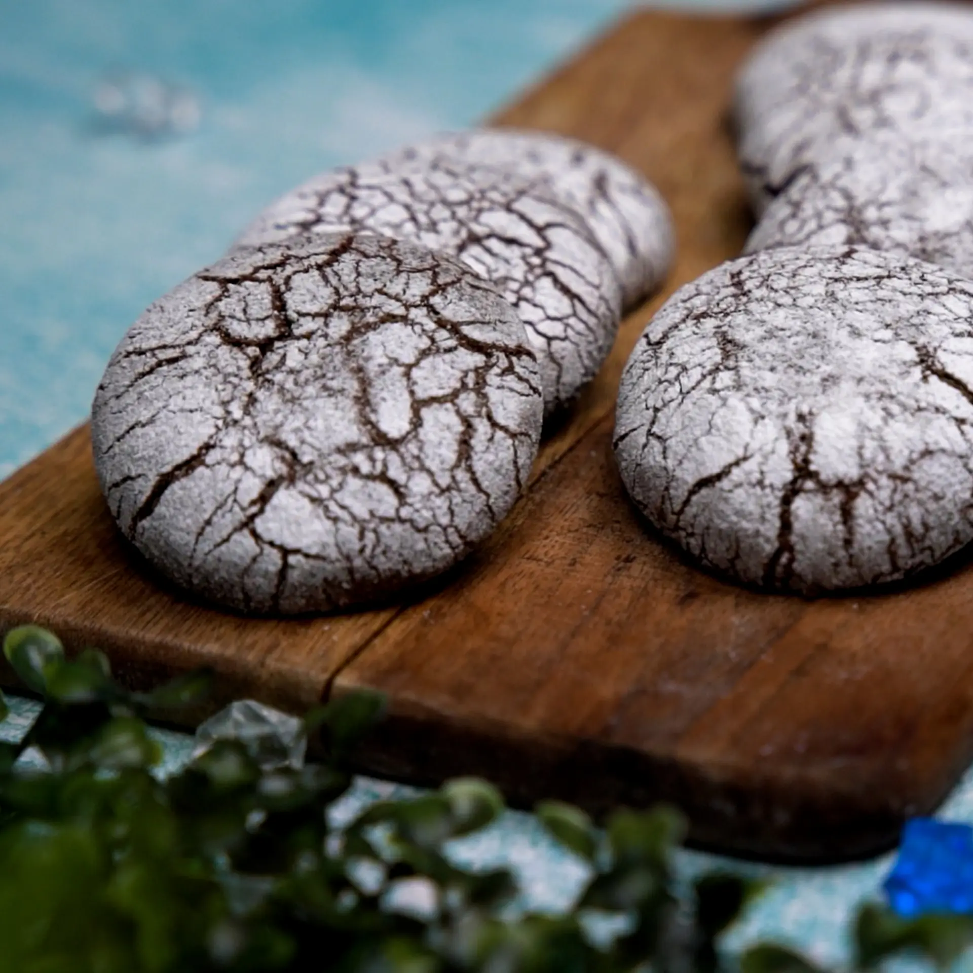 Eggless Crinkle Cookies