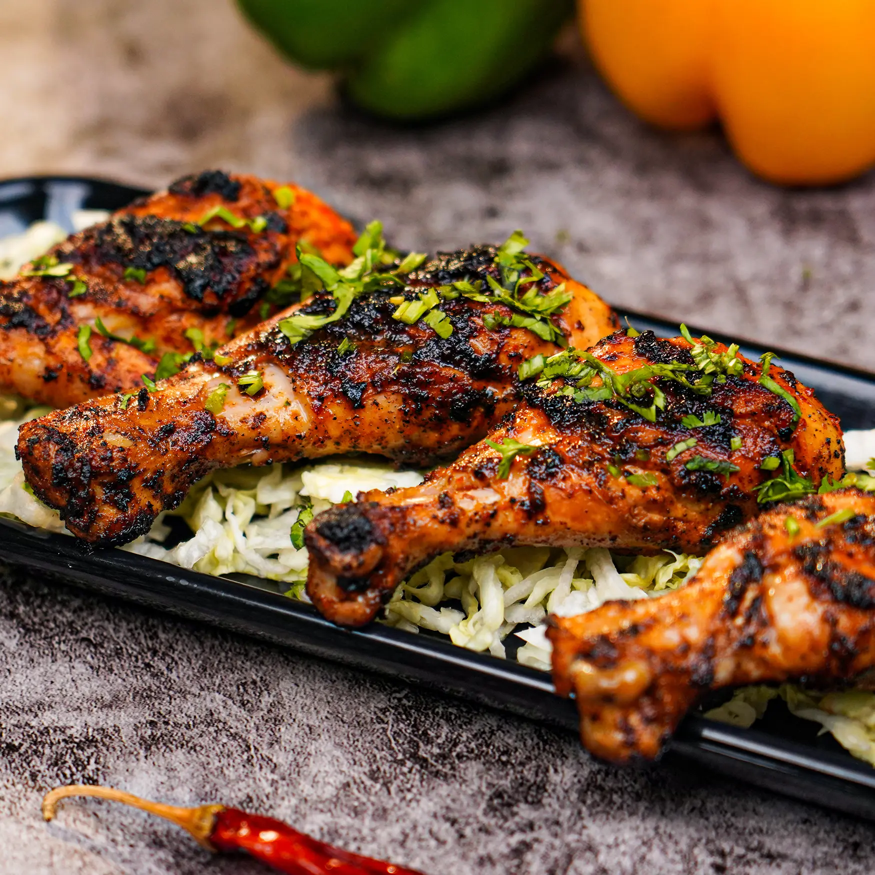 Harissa Grilled Chicken Legs