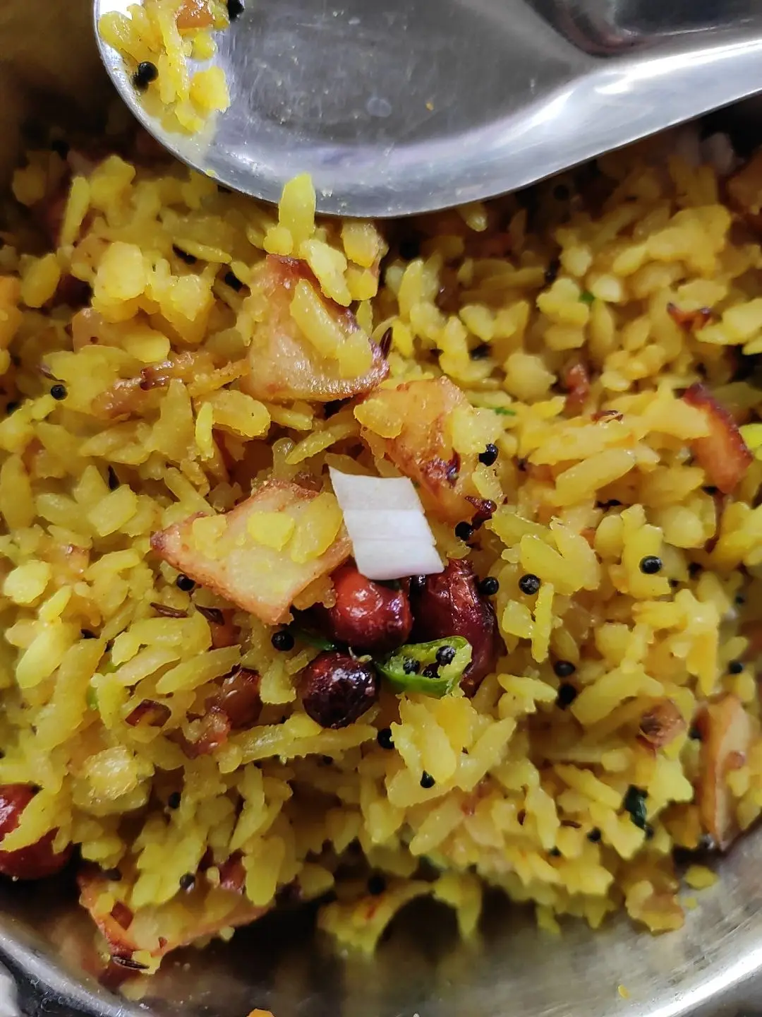A cook's photo of Poha