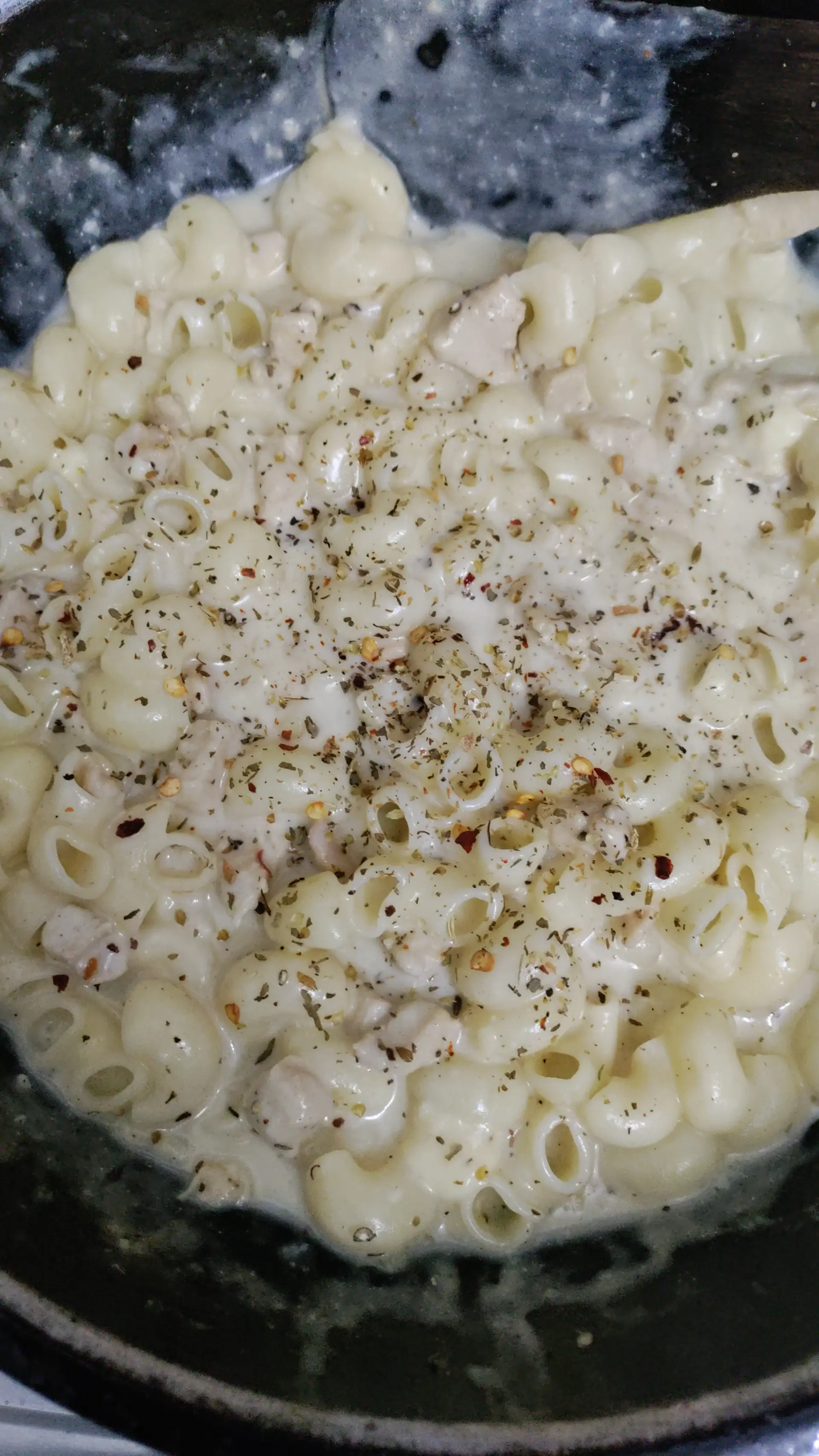 A cook's photo of White Sauce Chicken Pasta
