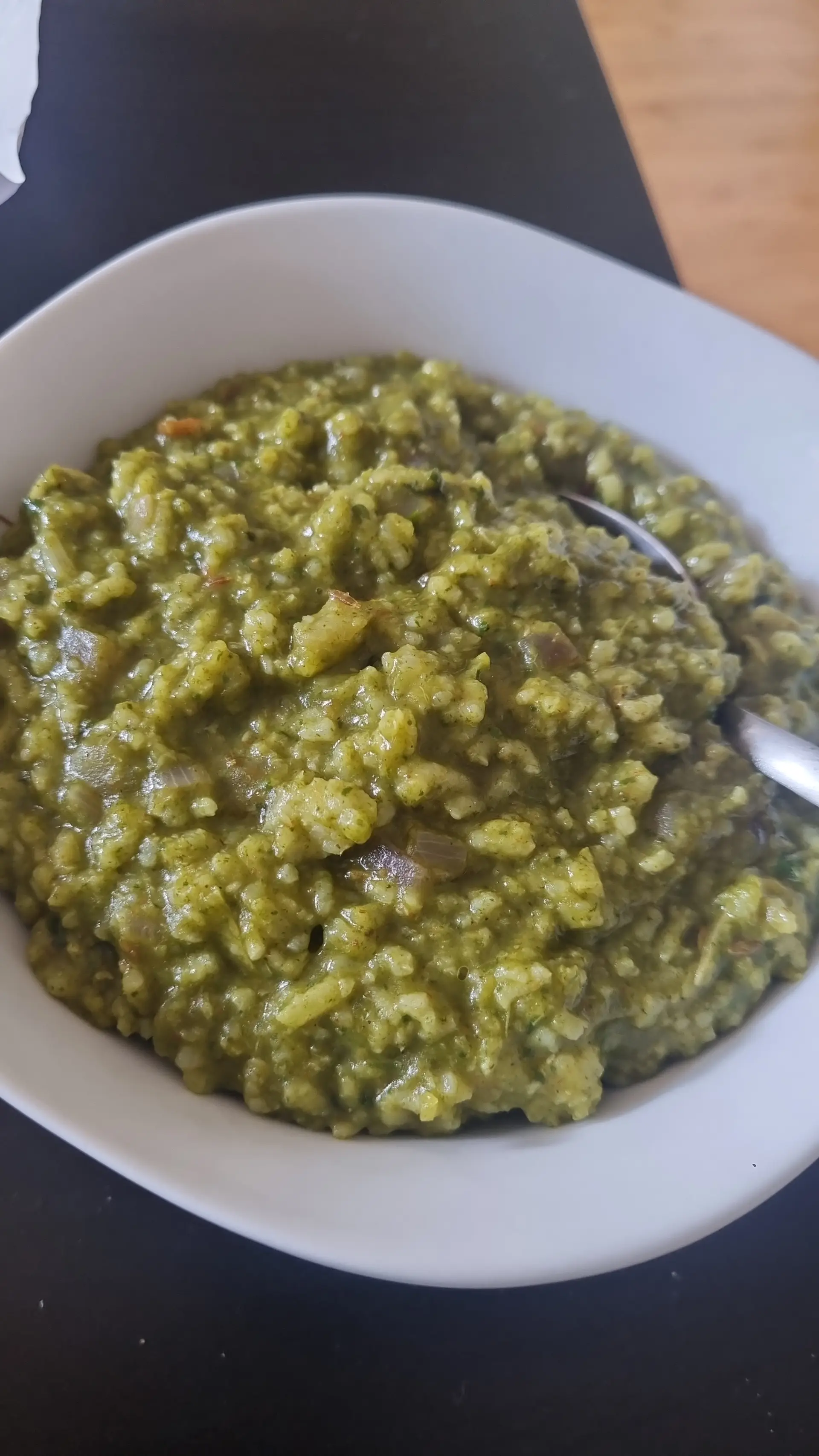 A cook's photo of Palak Khichdi