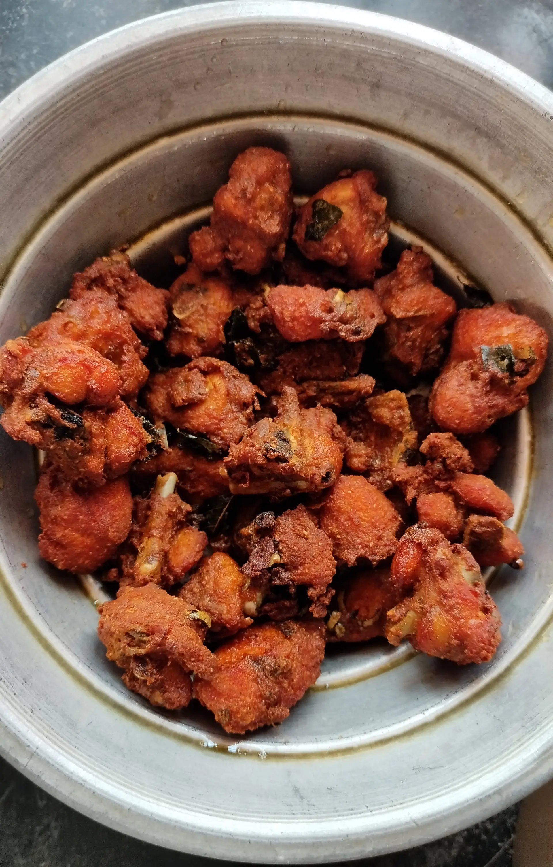 A cook's photo of Chicken 65