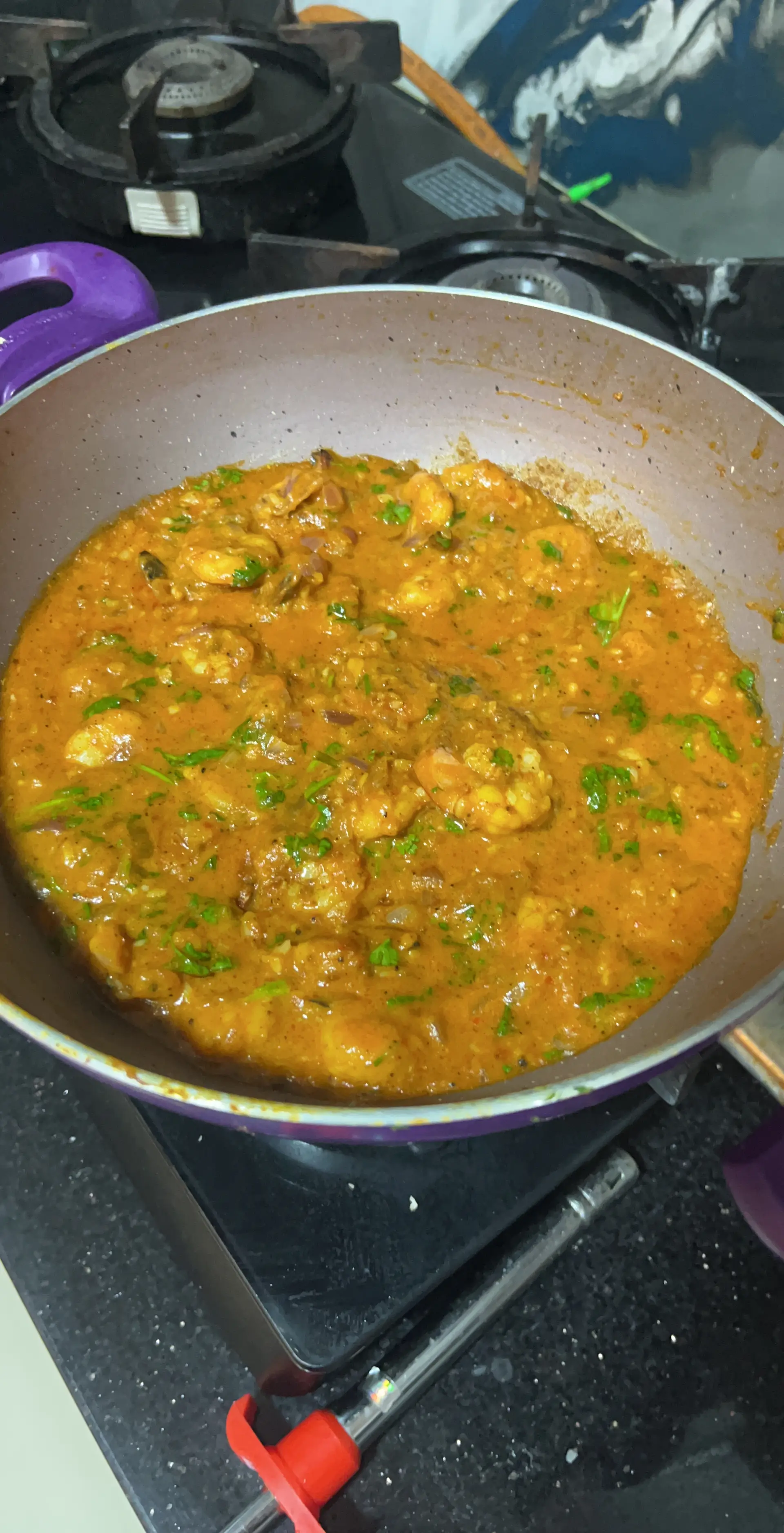 A cook's photo of Desi Garlic Prawns