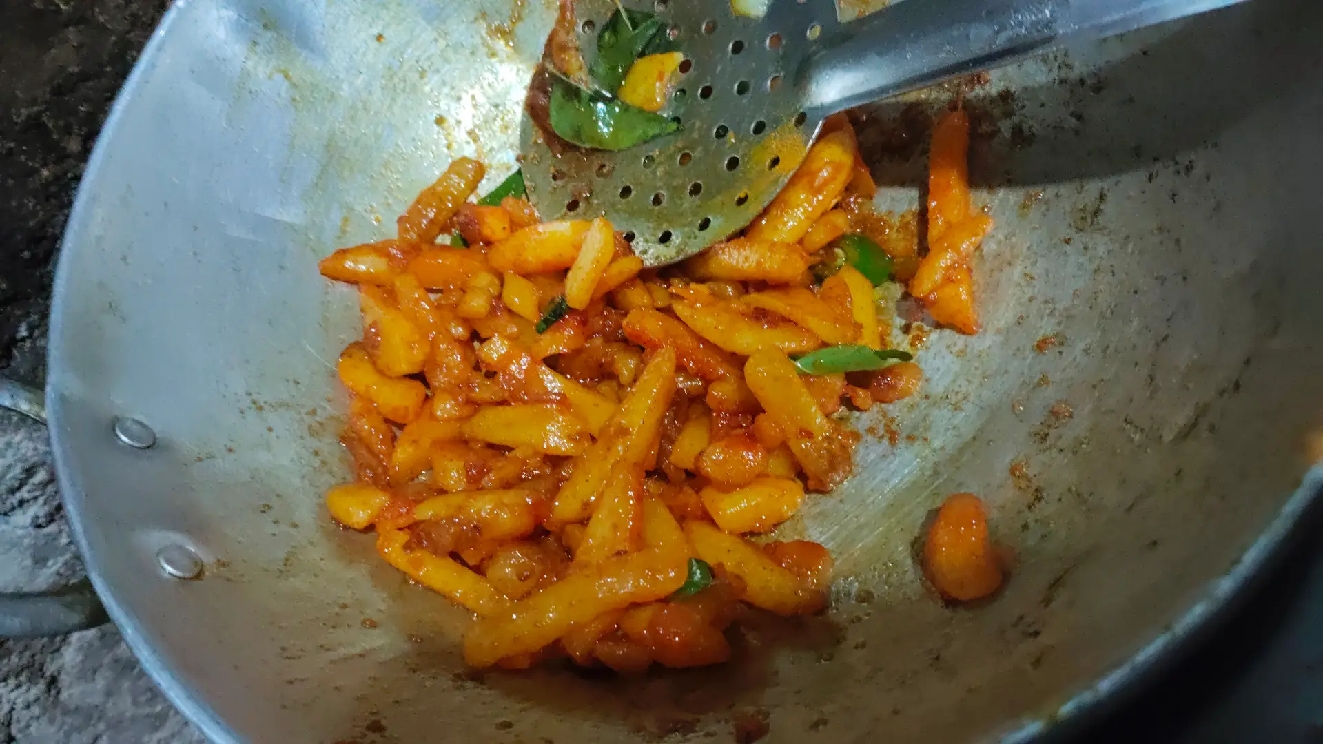A cook's photo of Aloo Bhaja