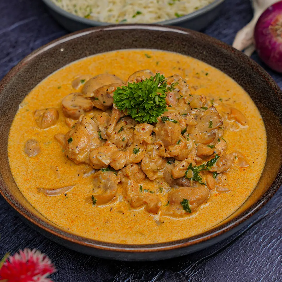 Chicken Stronganoff and Buttered Rice