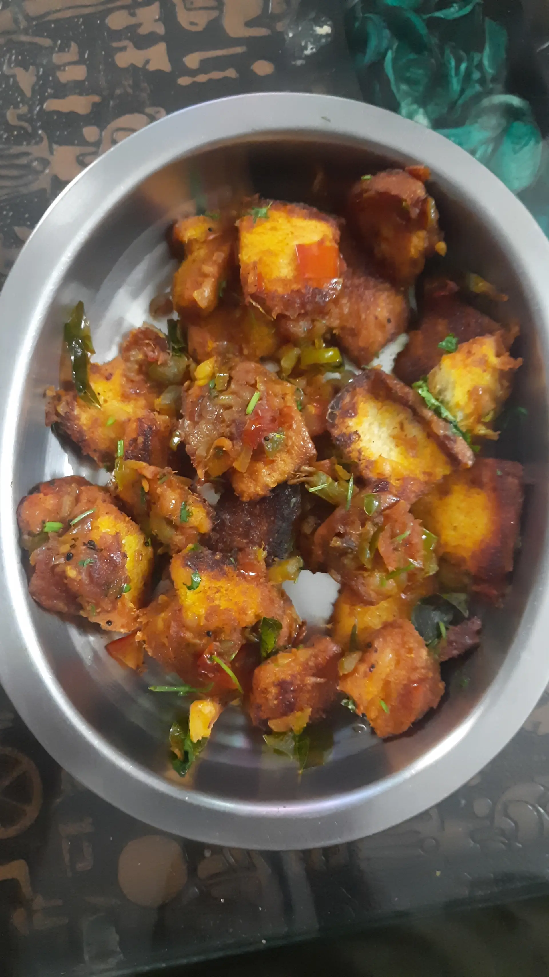 A cook's photo of Bread Upma