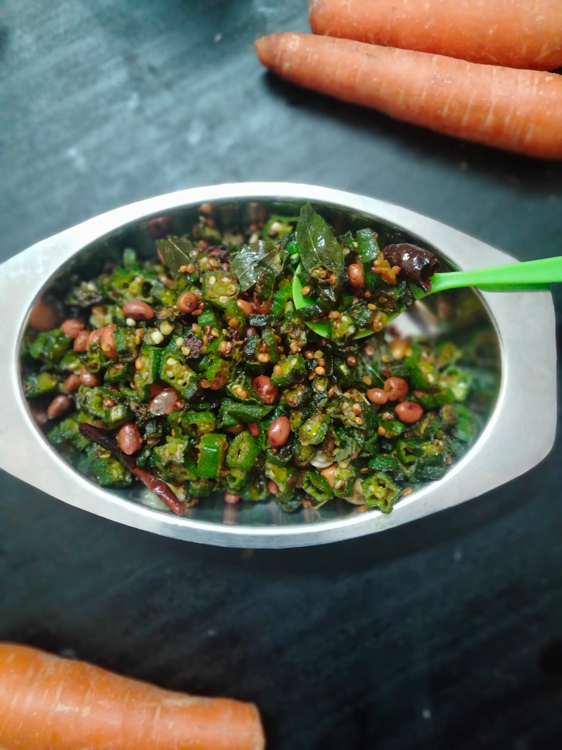 A cook's photo of Vendakkai Peanut Fry