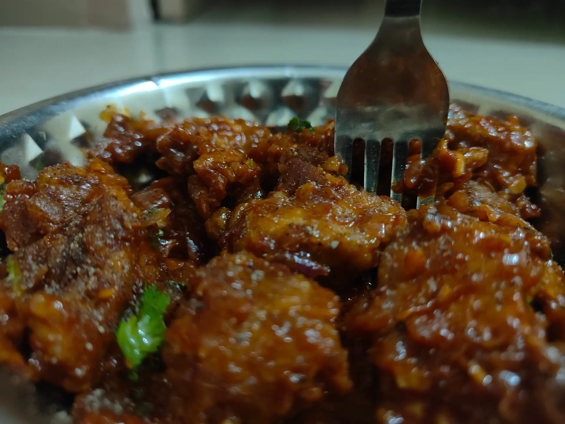 A cook's photo of Chicken Manchurian